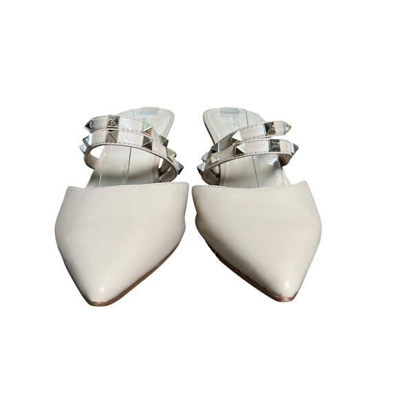 Marc Fisher Nude Beige Jonni Studded Pointy Toe Kitten Heels Size 8 - Picture 3 of 13